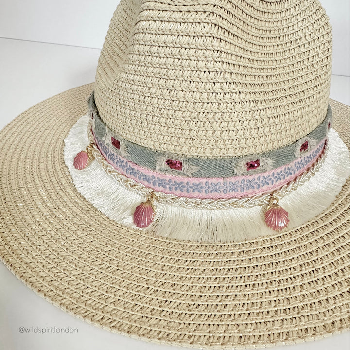 Pink Shell Boho Sun Hat