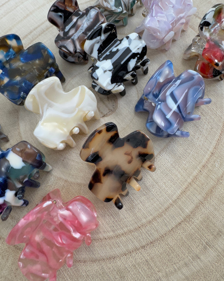 Mini Marble Hair Clips (12 Pack)
