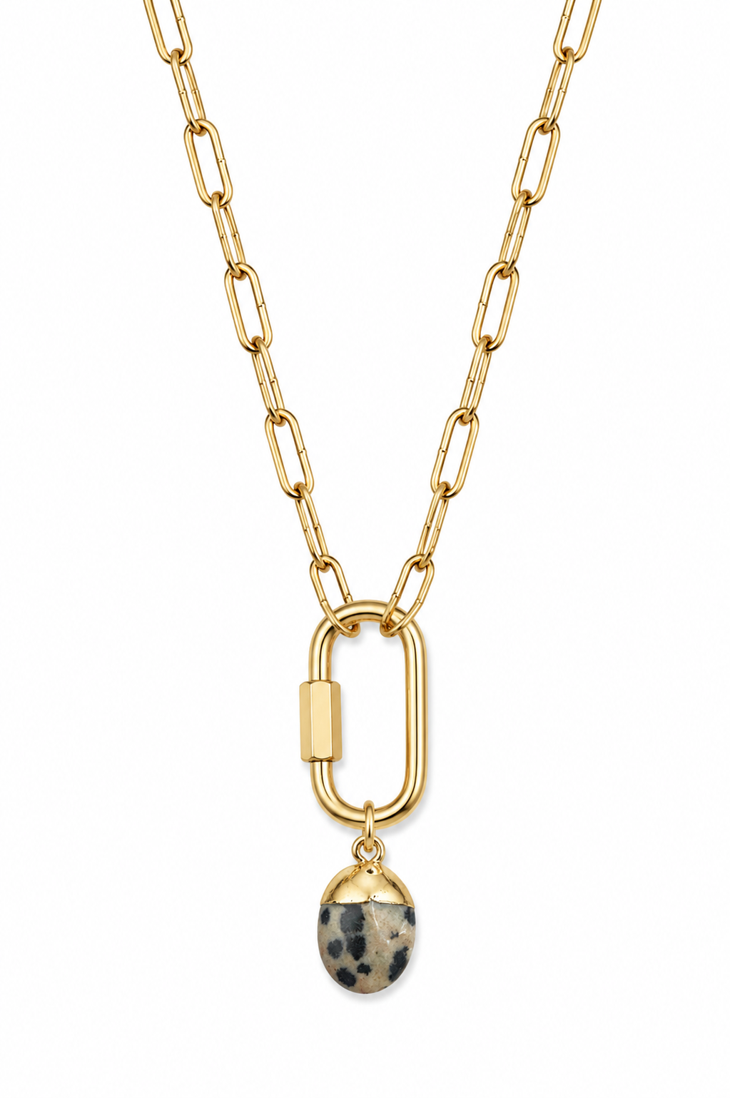 Dalmatian Natural Stone Charm Necklace (Pre-Order del mid Aug)