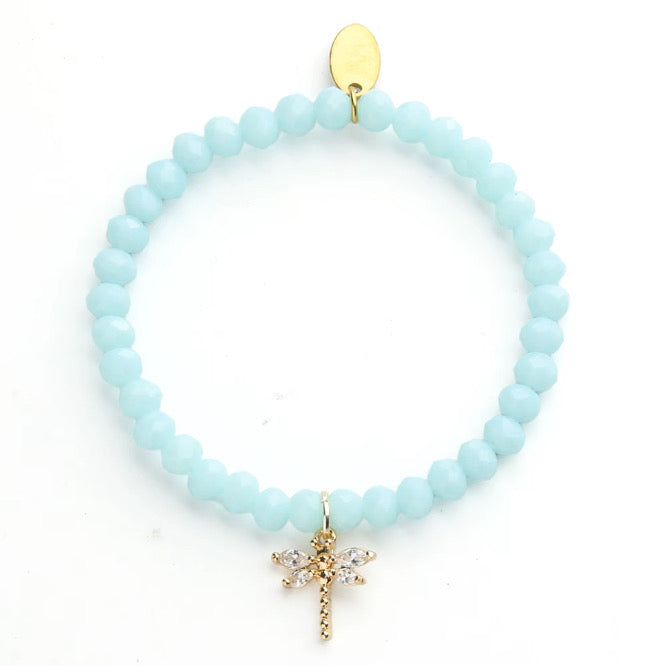 Spearmint Twilight Dragonfly Charm Bracelet