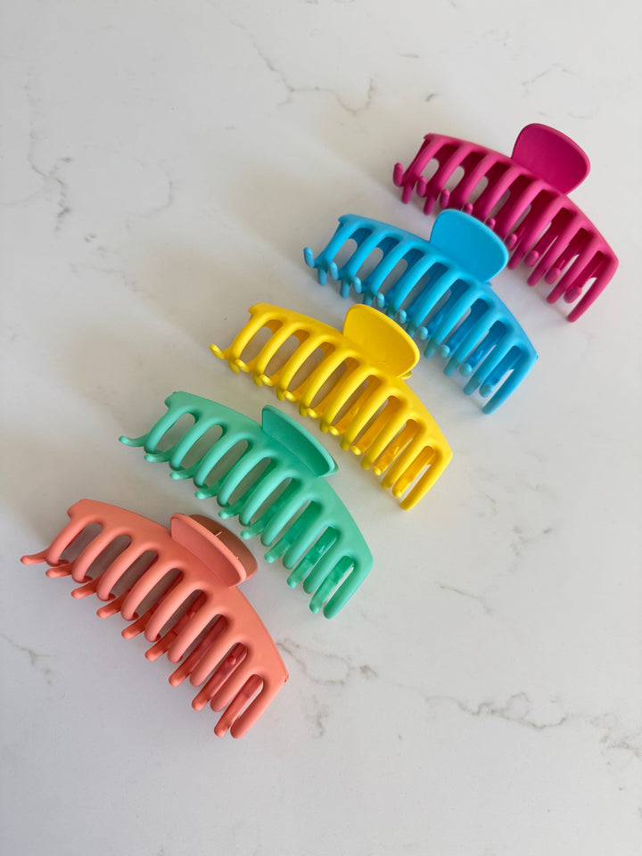 Bright Set of 5 Large Hair Claws