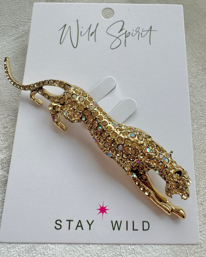Gold Jaguar Brooch