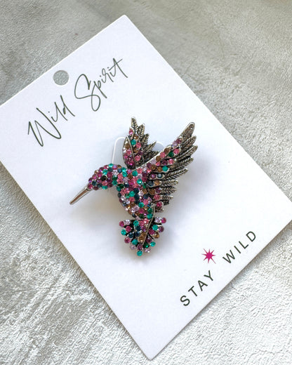 The Bejewelled Hummingbird Brooch