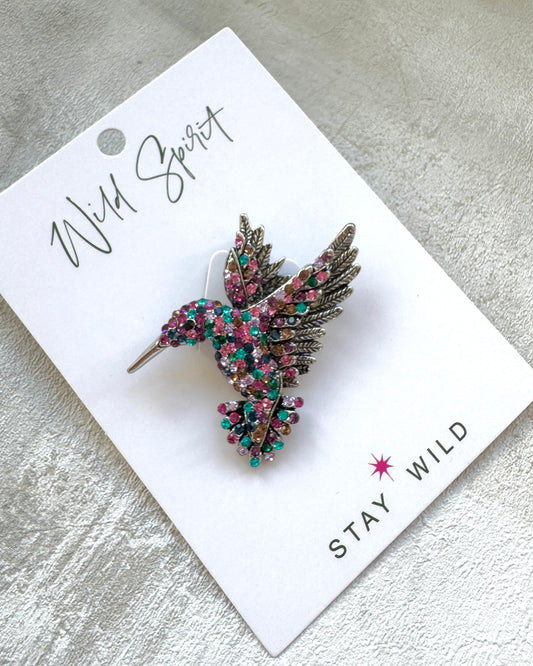 The Bejewelled Hummingbird Brooch