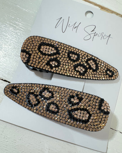 Leopard Set of 2 Hair Slides (Mixed pack of 5)