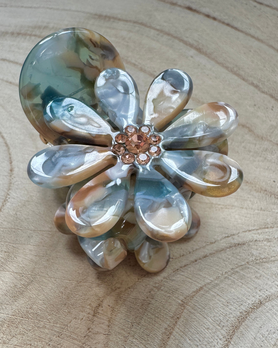 Marbled Flower Claw Clip – Bronze Crystal (Pack of 6)