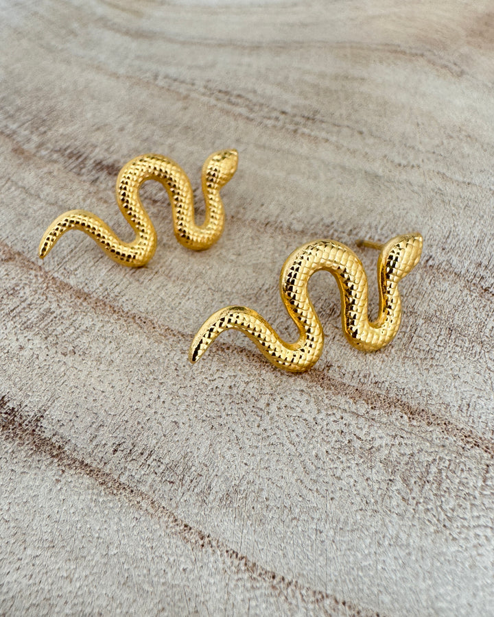 The Snake Gold Plated Waterproof Earrings