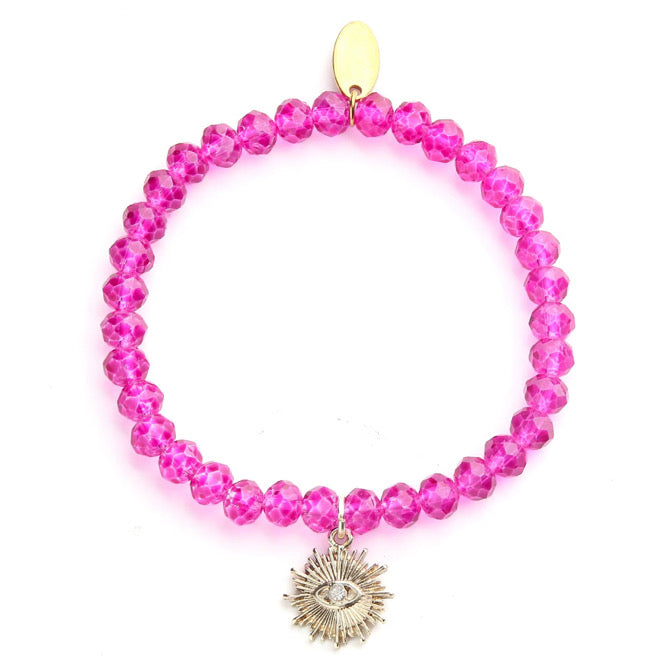 Bright Pink Twilight Charm Bracelet