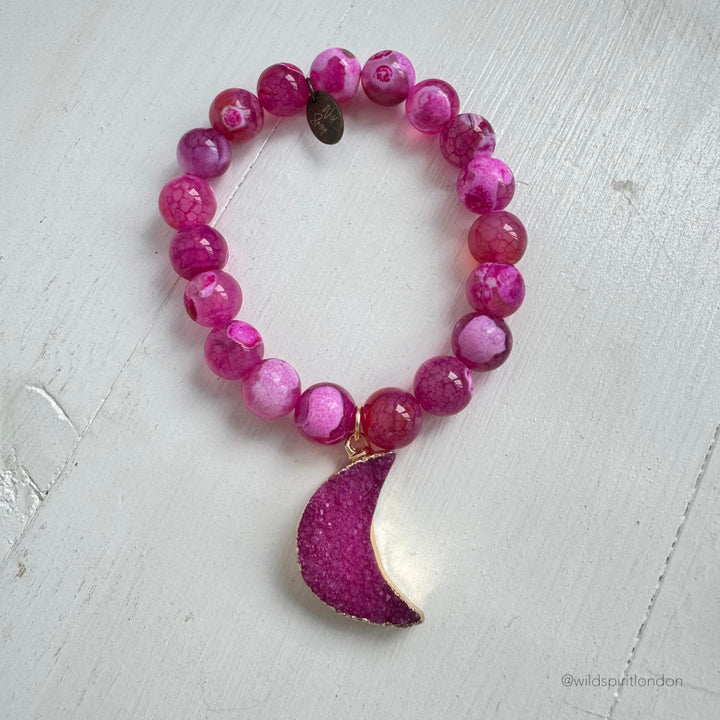 The Druzy Luna Moon Agate Bracelet