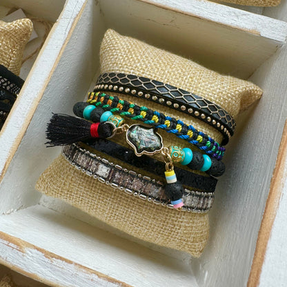 Black Kasia Boho Cuff