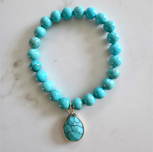 ‘Noa’ Turquoise Boho Beaded Bracelet
