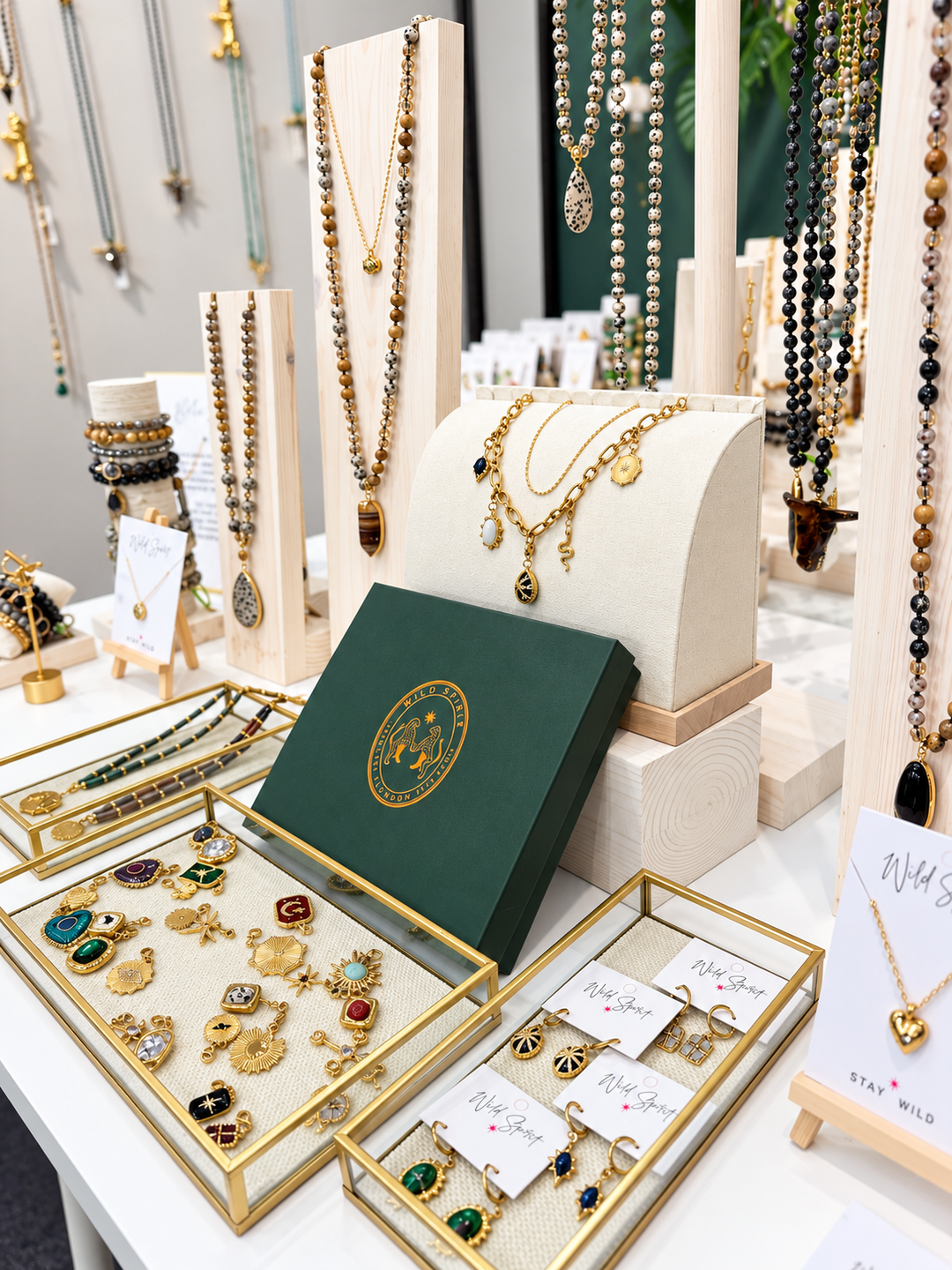 a display of jewelry on display