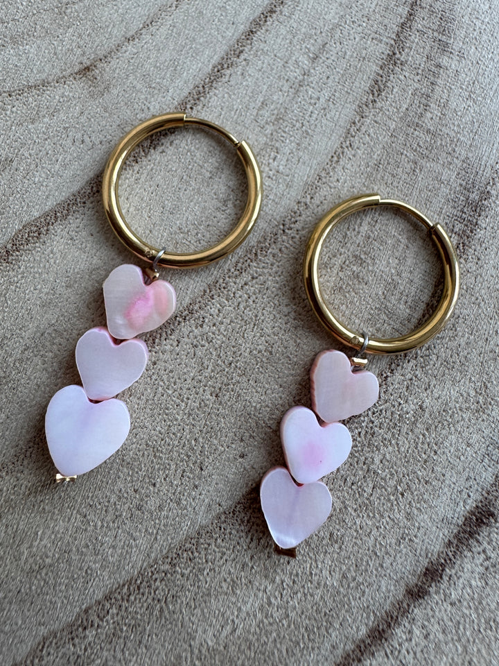 Pink Amora Shell Earrings