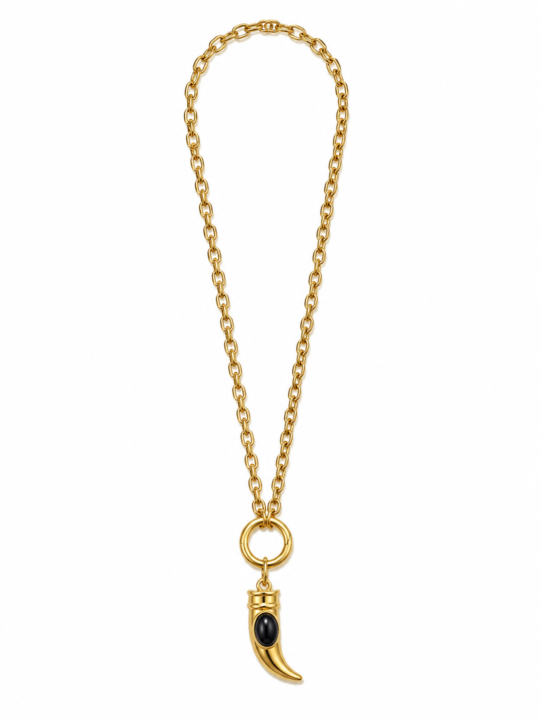 Black Gold Horn Necklace