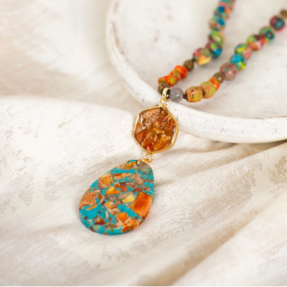 The Orange Jasper Long Necklace