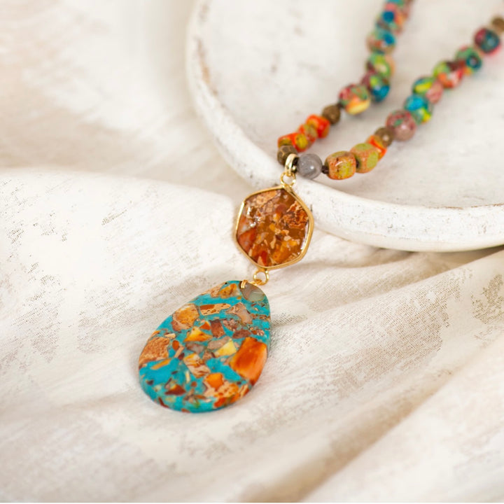 The Orange Jasper Long Necklace