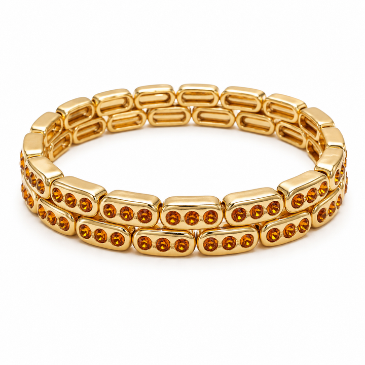 Orange Crystal Tyler Bling Bracelet