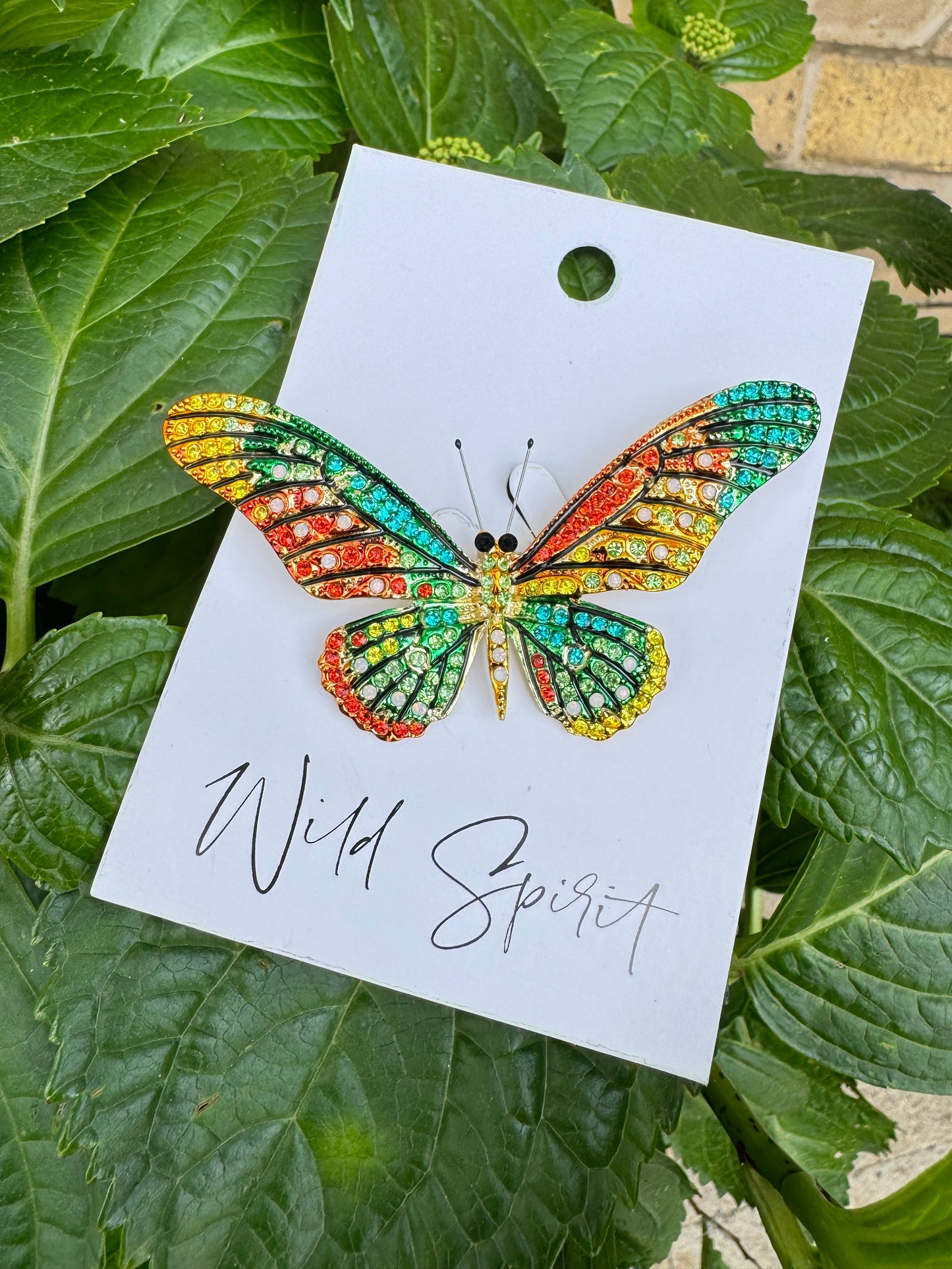 Orange Mix Butterfly Brooch