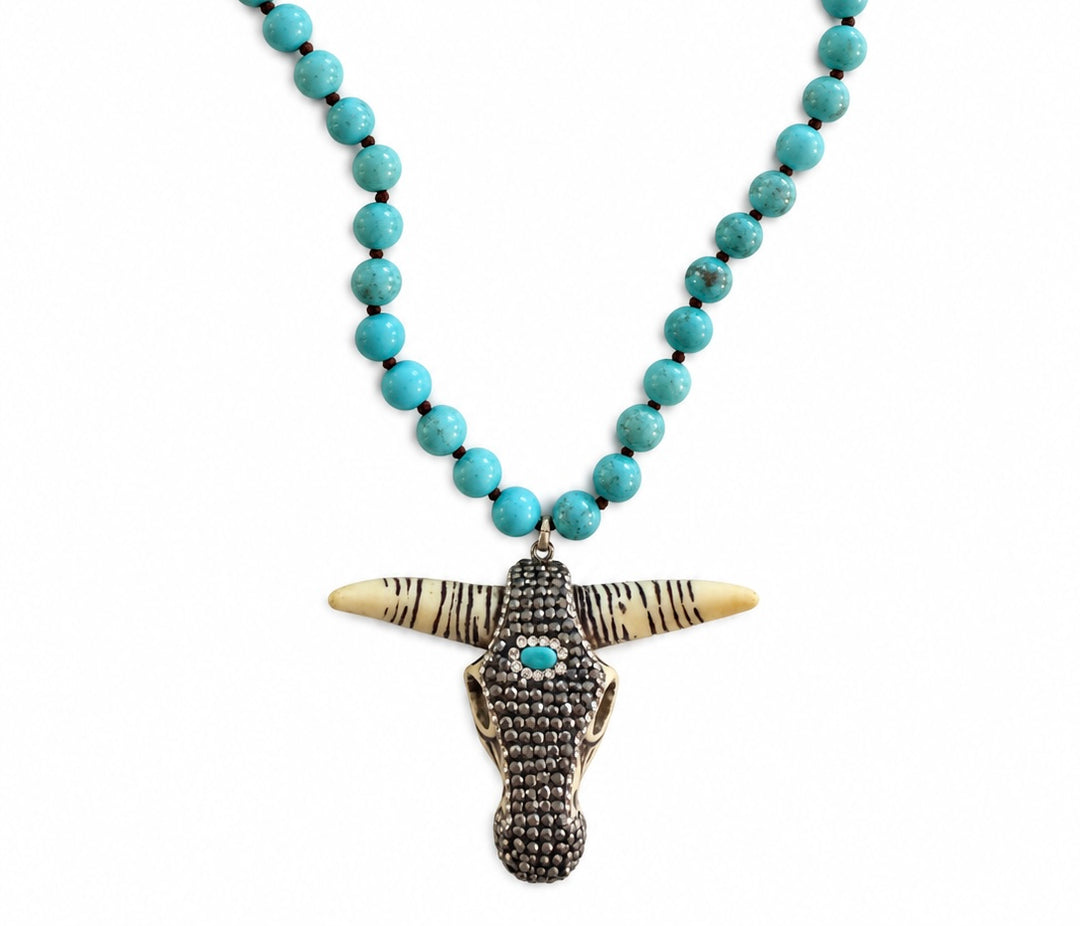 a necklace with a skull pendant