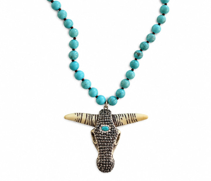 a necklace with a skull pendant