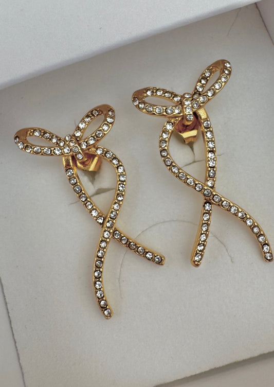 The Bling Bow Earrings (Pre-Order Del end Aug)
