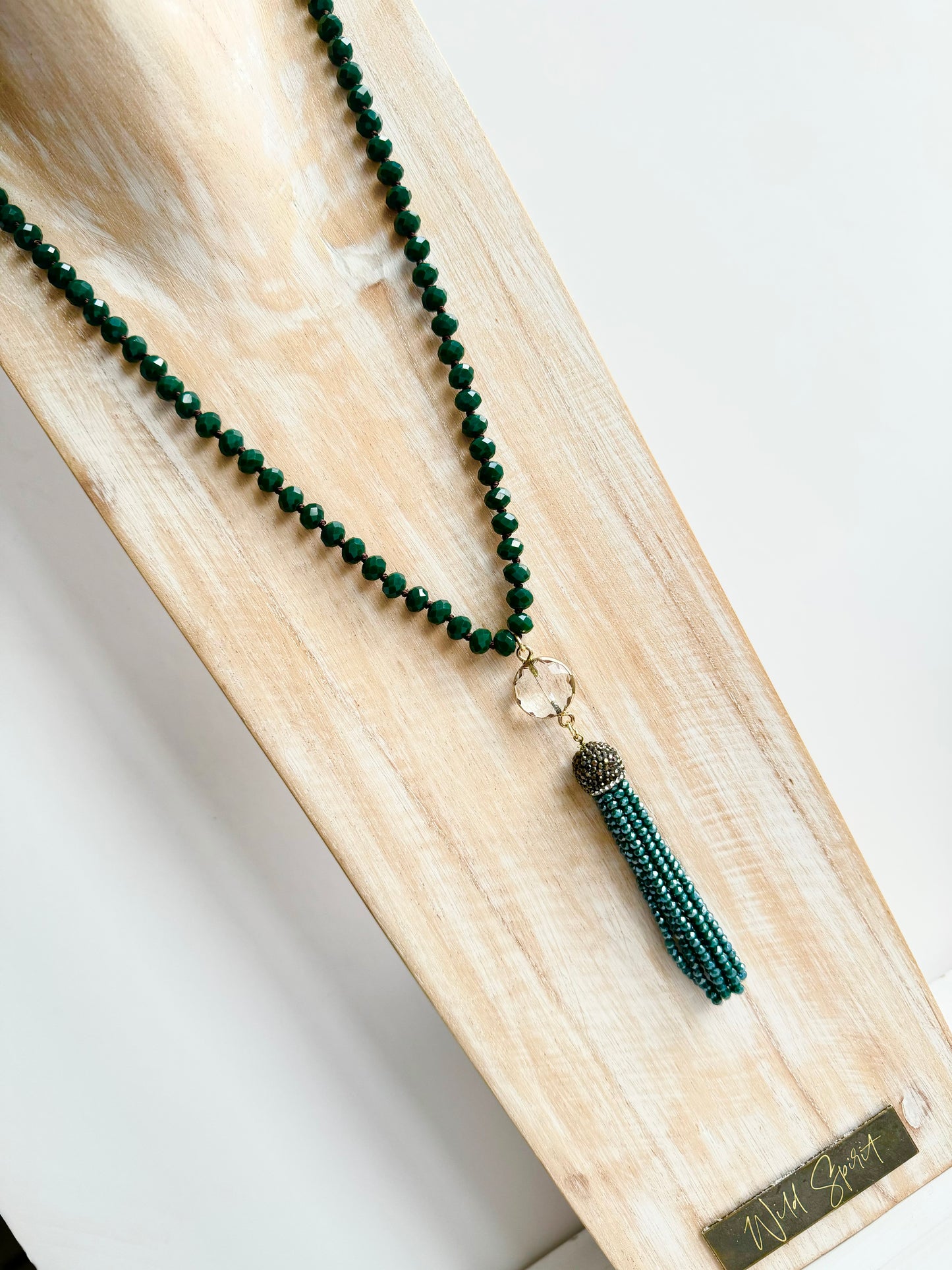 Green Tassel Necklace