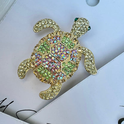 Lime Turtle Brooch