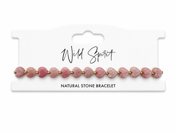 Pink Opal Mini Heart Bracelet (Pre-Order  for late July delivery)