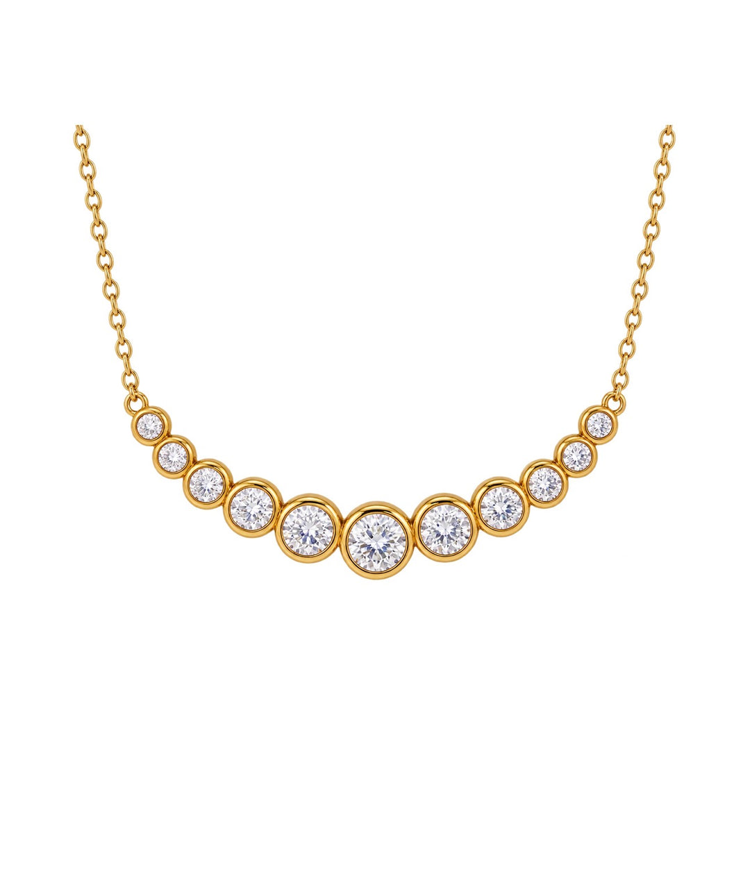 a necklace with diamonds on it