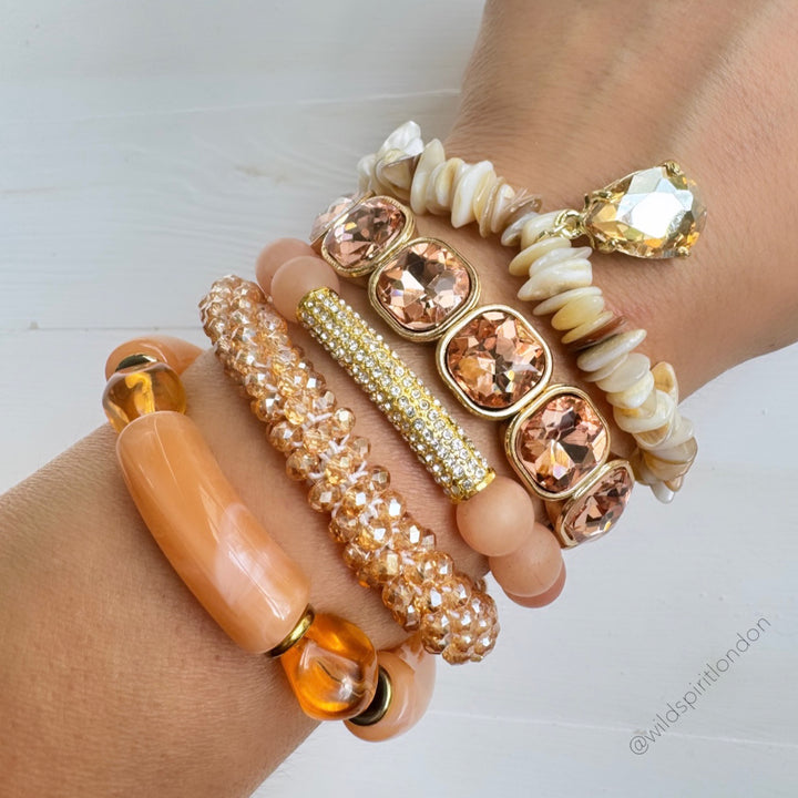 The Peach Bling Bracelet Stack