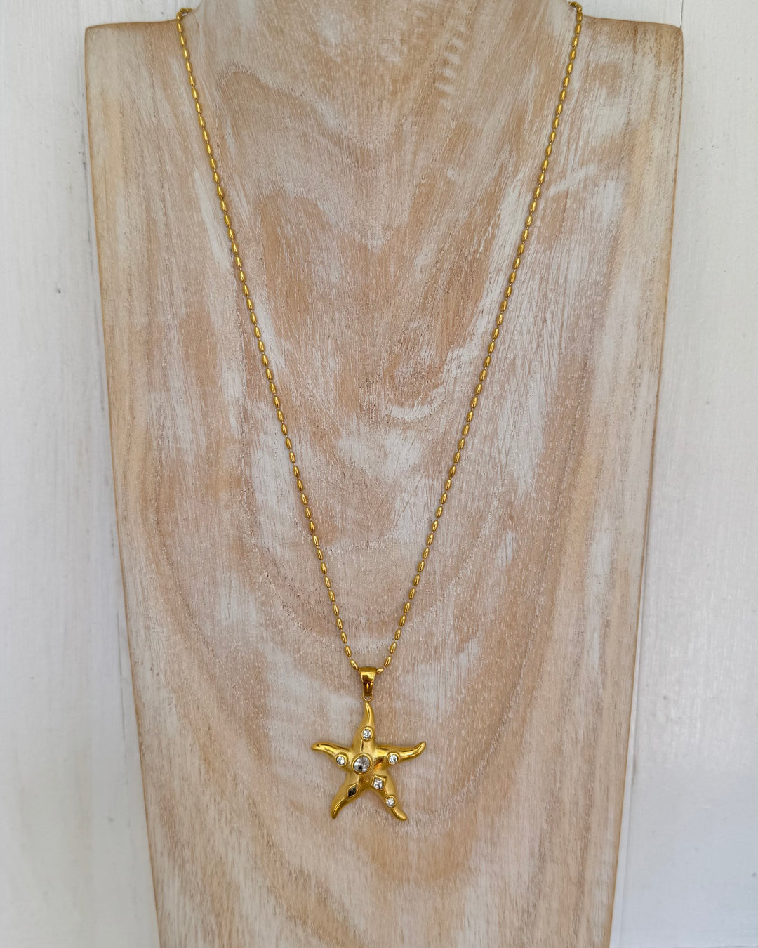 The Starfish Bling Gold Plated Waterproof Necklace