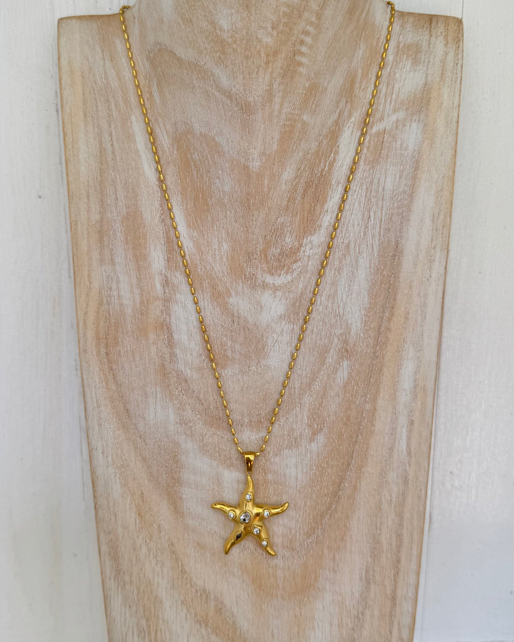 The Starfish Bling Gold Plated Waterproof Necklace