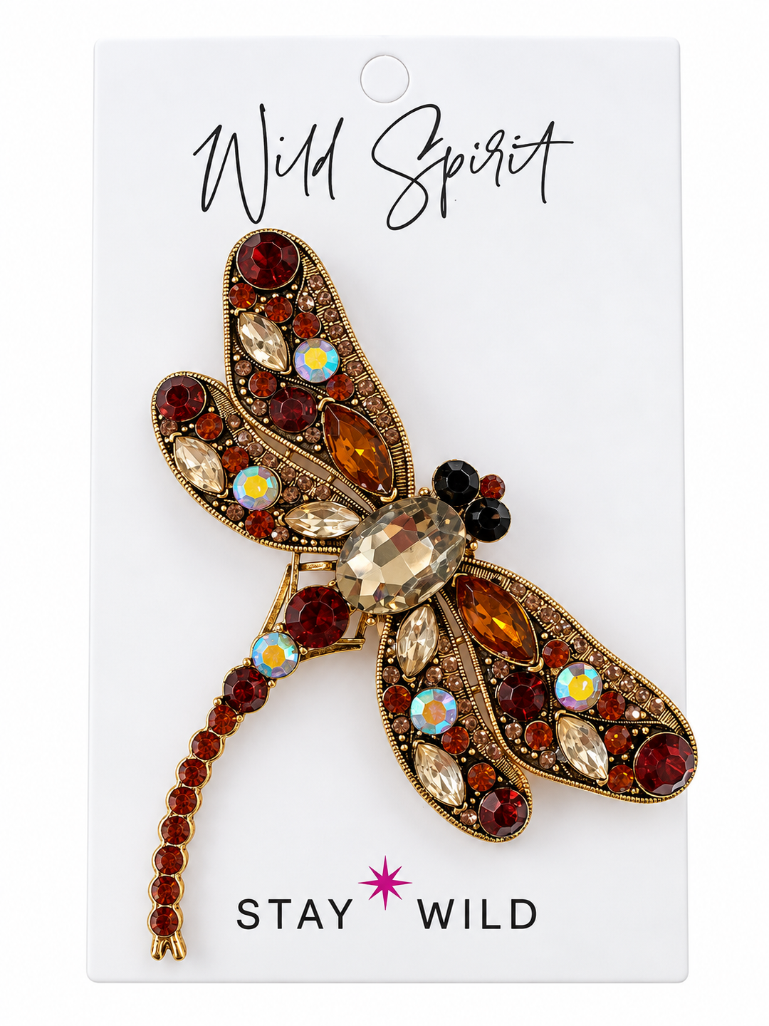 Giant Amber Dragonfly Brooch