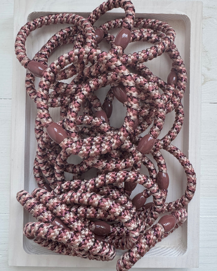 Dusty Pink Twisty Hair Bobbles (10 Pk)