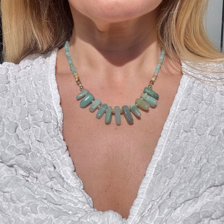 The Mika Short Necklace Amazonite