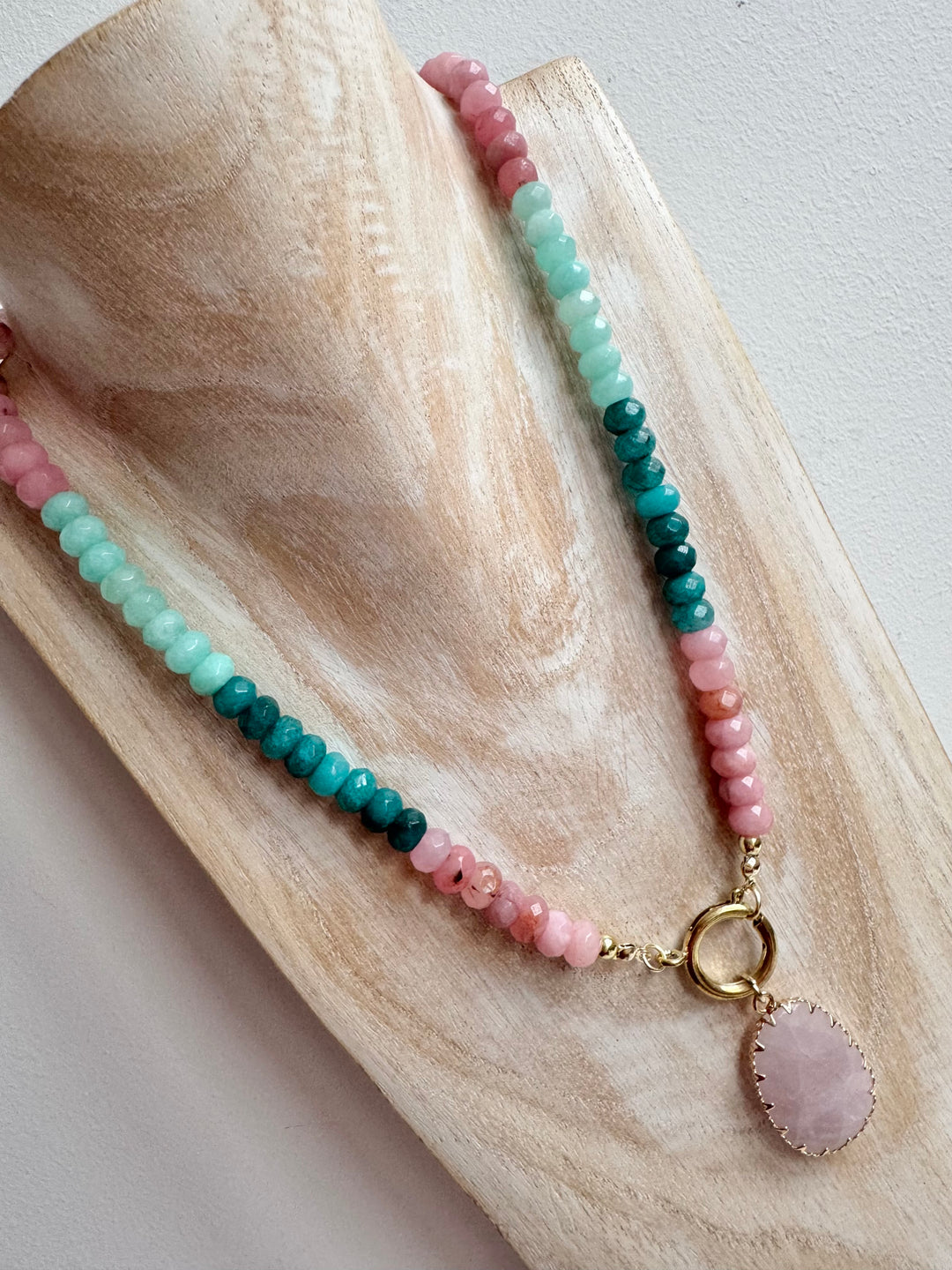 Rose & Amazonite ‘Adele’ Necklace