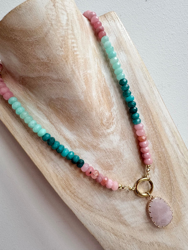 Rose & Amazonite ‘Adele’ Necklace