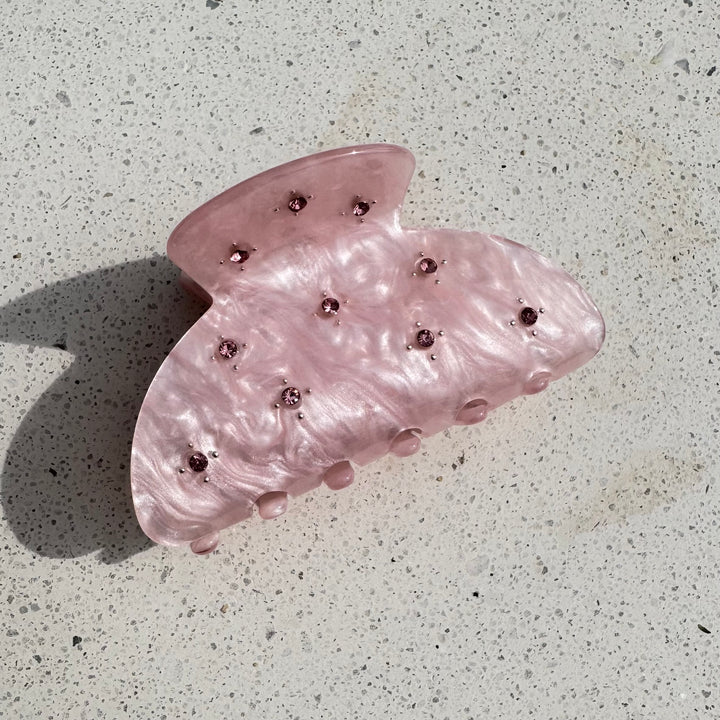 Pink Diamanté Hair Claw (Pack of 6)