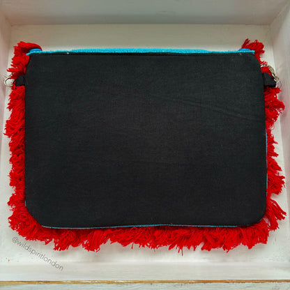 Red & Blue Boho Clutch Bag