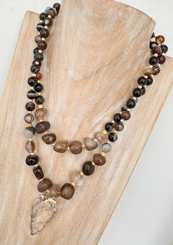 Brown Athena Short Necklace