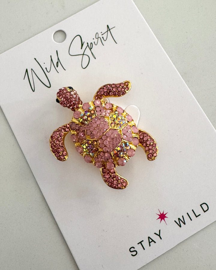 The Pink Turtle Brooch