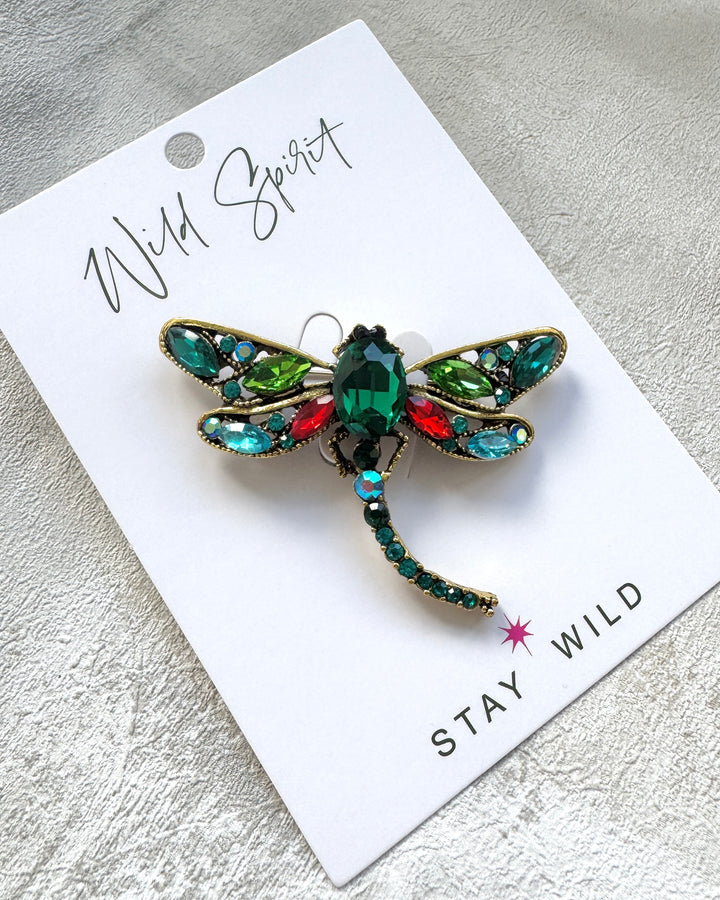 The Mini Green Dragonfly Brooch