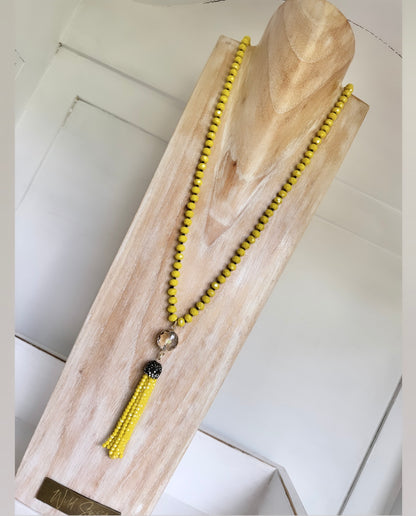 Yellow Tassel Necklace