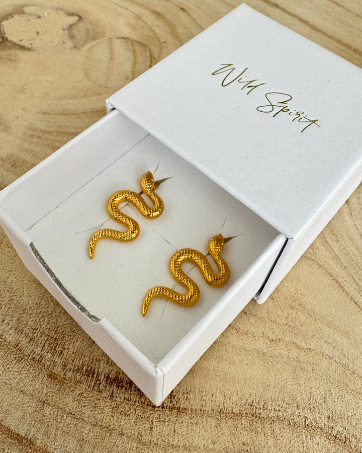 The Snake Gold Plated Waterproof Earrings