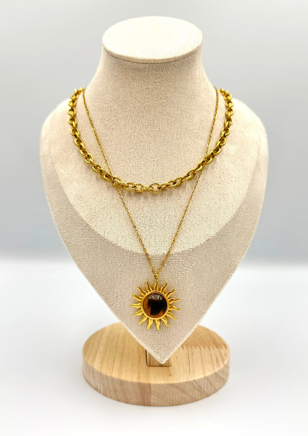 The Tiger Eye Solstice Gold Plated Waterproof Necklace