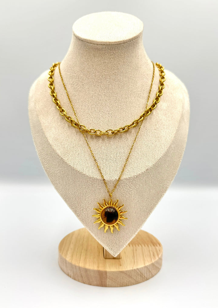 The Tiger Eye Solstice Gold Plated Waterproof Necklace