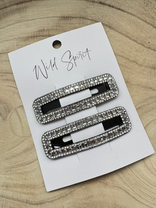 Rectangle Sparkle Set of 2 Hair Slides (Pack of 5)