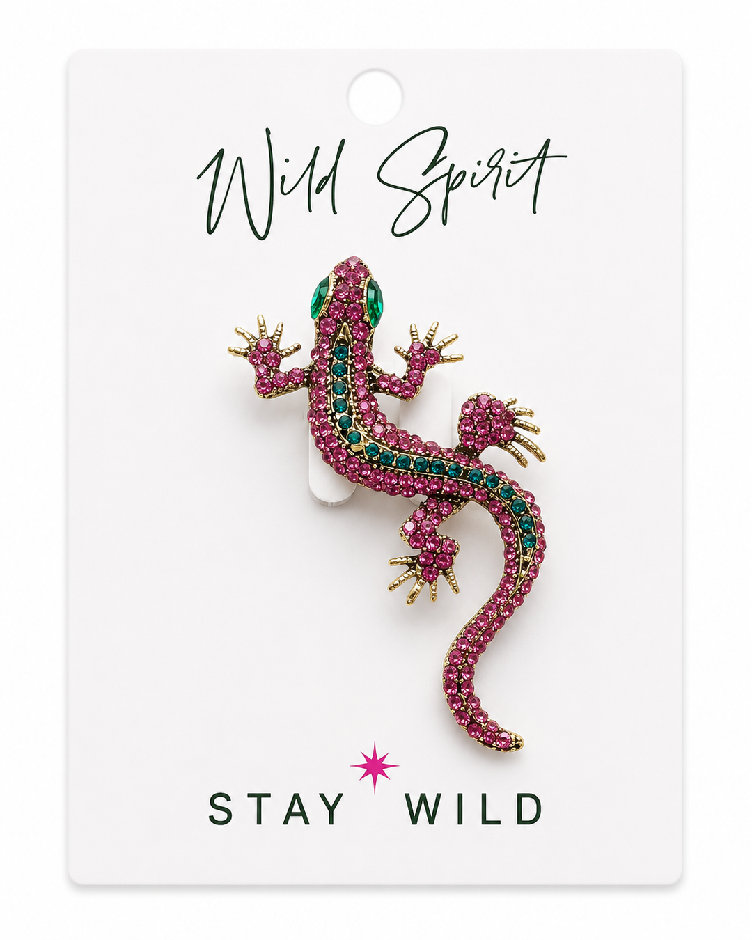 Pink Gecko Brooch