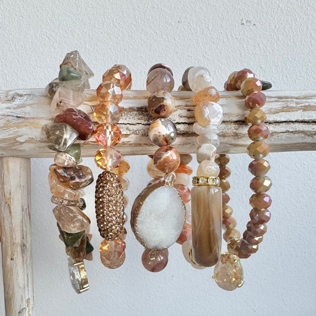 The Blush Natural Stone Bracelet Stack