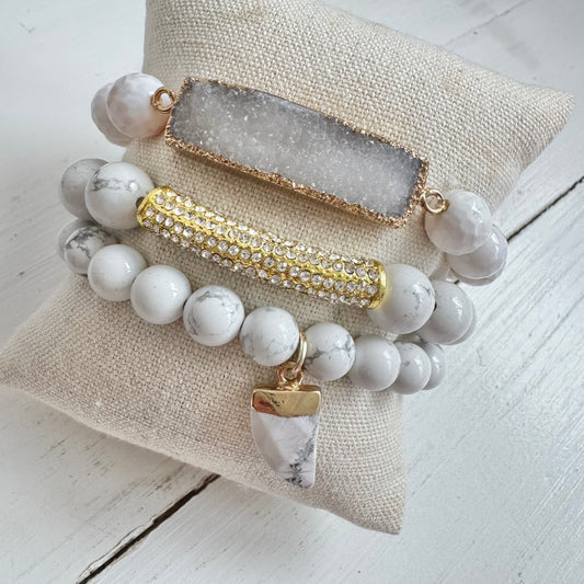 White ‘Haven’ Bracelet Stack